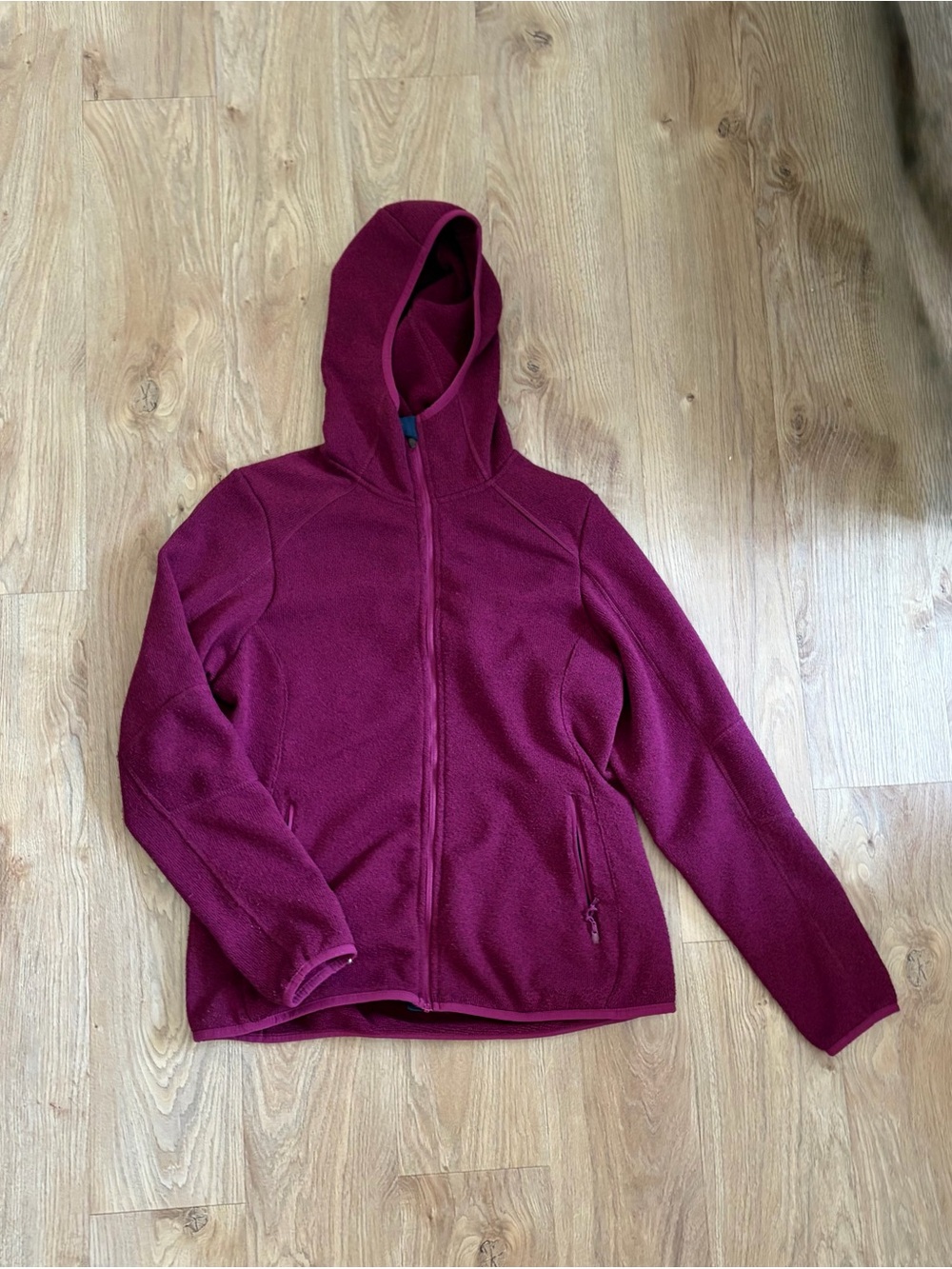 Columbia Benton Springs Long Fleece Hoodie Magenta Full Zip Jacket Womens Sz L